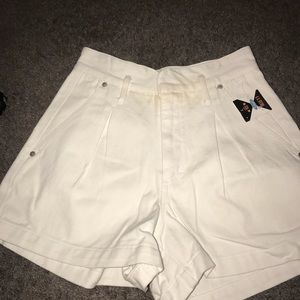 White vintage high waist shorts